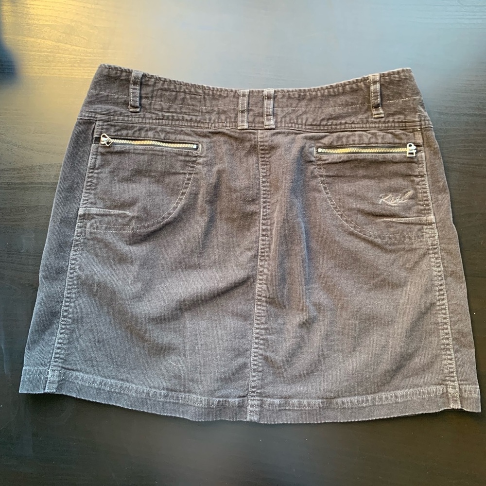 Kühl Mountain Culture Brown/Gray Corduroy Y2K Mini Skirt size 12 EUC - Picture 3 of 8